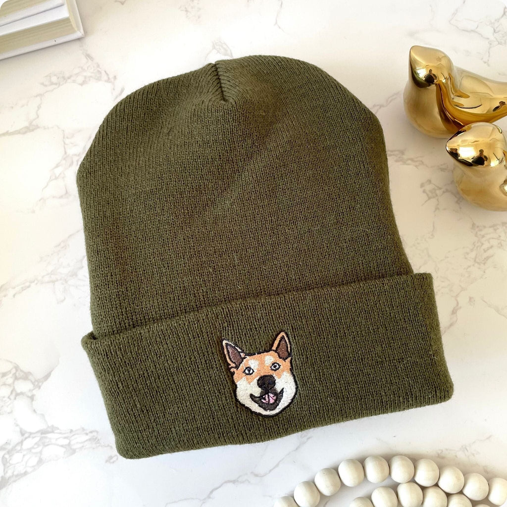 Custom Embroidered Pet Beanie - Pet Photo