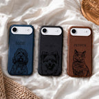 Custom Pet Photo Engraved Phone Case  - Pet Photo + Name