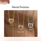 Custom Pet Heart Engraved Necklace - Pet Face