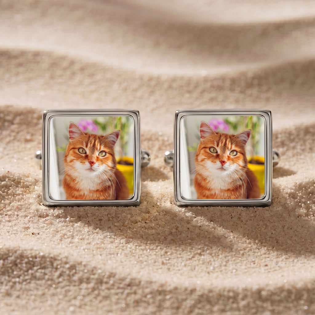 Custom Pet Photo Cufflinks Using Photo - Pet Face
