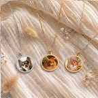 Custom Round Pet Necklace Using Photo - Pet Face