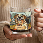 Custom Stained Glass Dog Mug Using Photo + Name