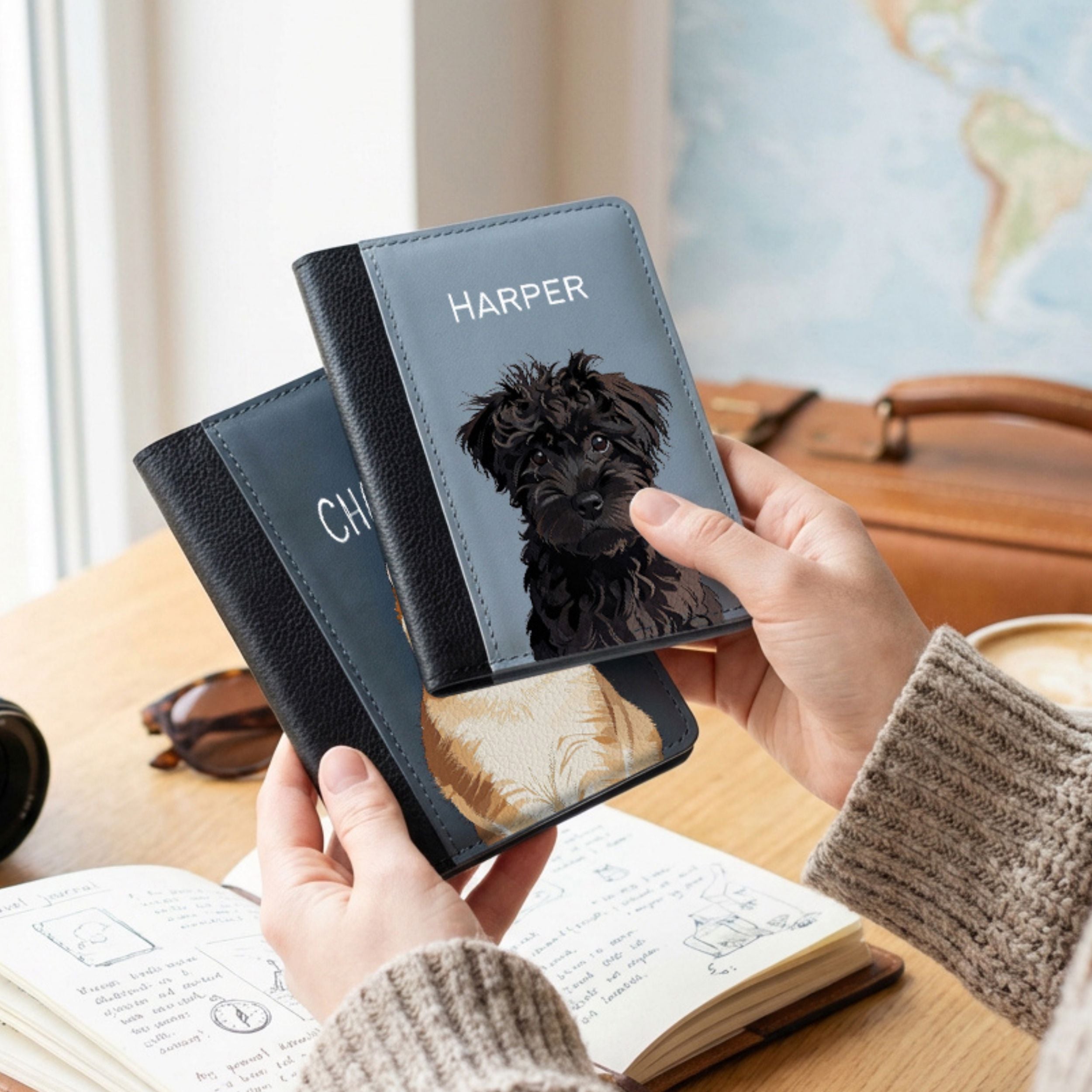 Custom Pet Passport Case - Pet Photo + Name