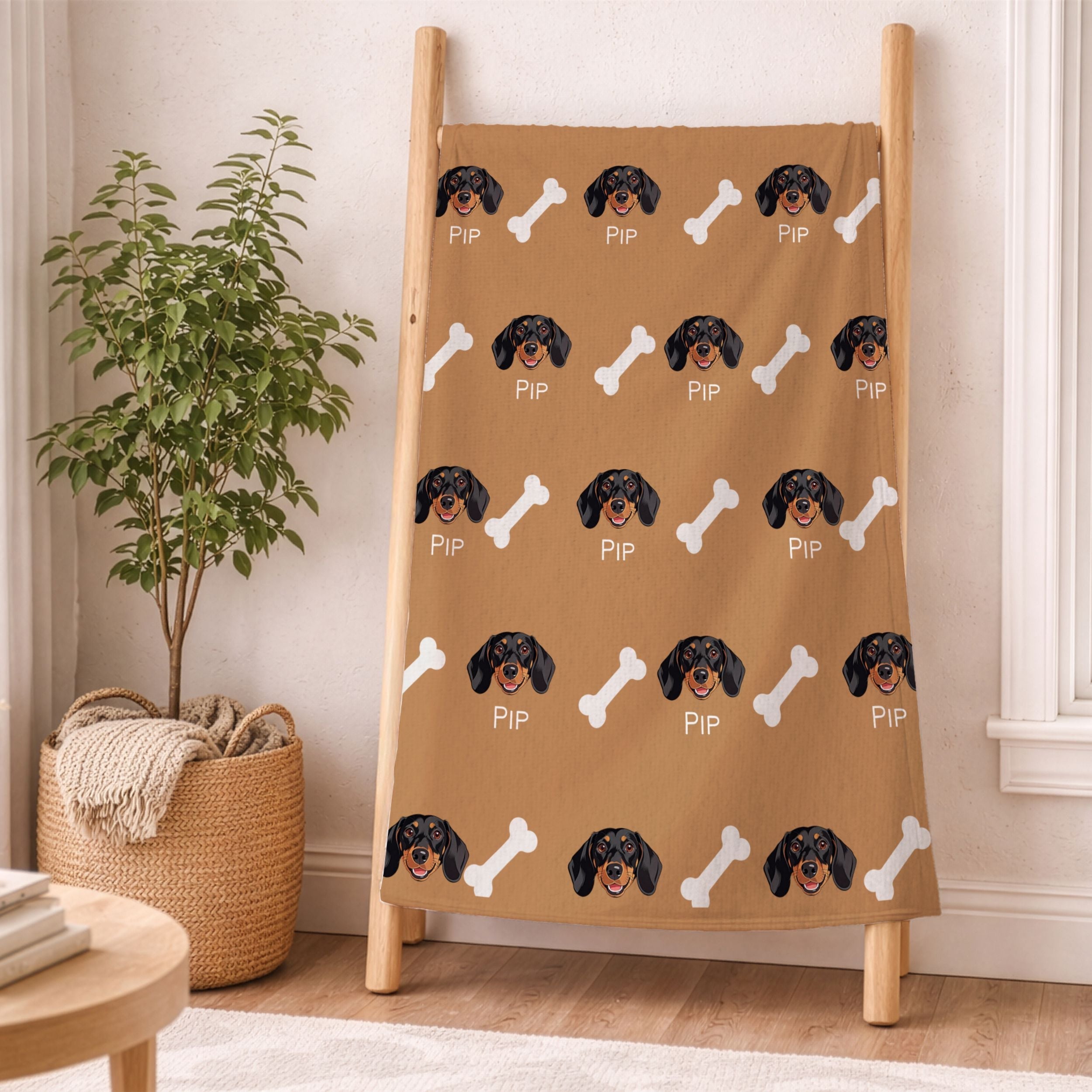 Custom Patterned Pet Color Blanket - Pet Photo + Name