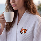 Custom Pet Photo Embroidered Waffle Robe - Pet Photo + Name