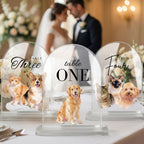 Custom Pet Acrylic Wedding Table Number Sign Using Pet Photo