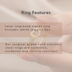 Custom Pet Heart Signet Engraved Ring - Pet Face