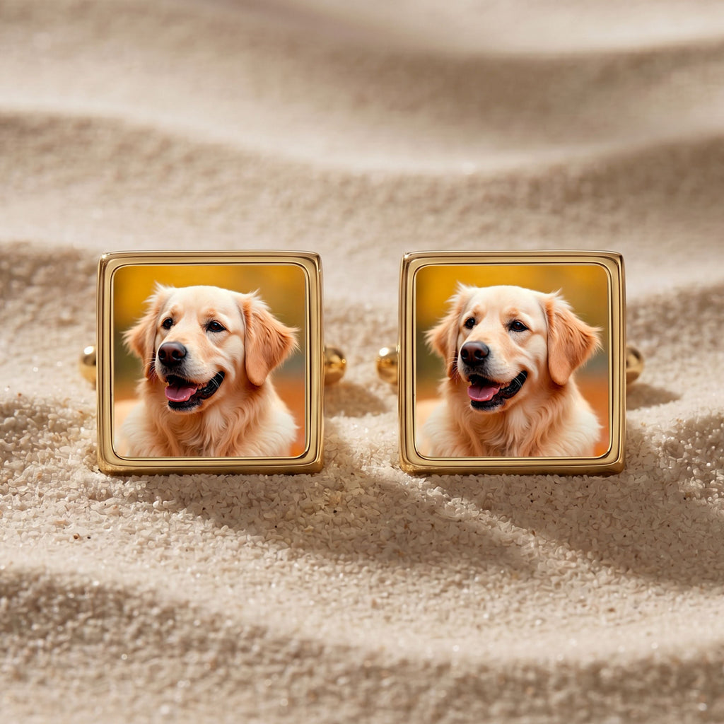 Custom Pet Photo Cufflinks Using Photo - Pet Face