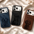 Custom Pet Photo Engraved Phone Case  - Pet Photo + Name