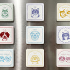 Custom Pet Photo Stripe Porcelain Magnet - Photo + Name