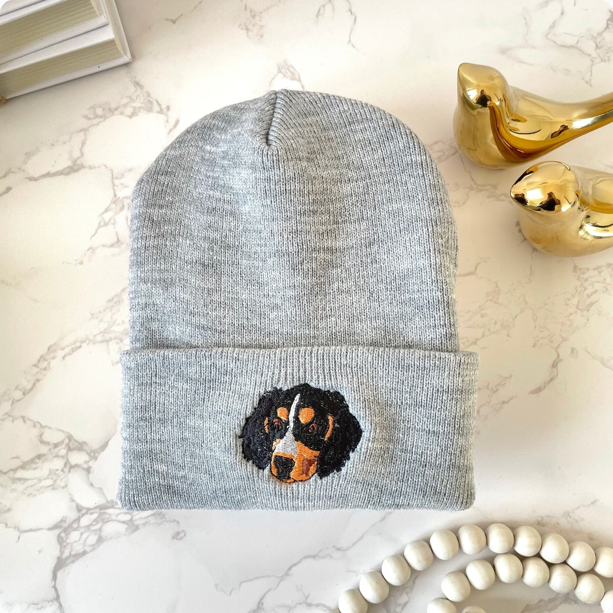 Custom Embroidered Pet Beanie - Pet Photo