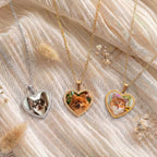 Custom Pet Photo Heart Necklace - Pet Face