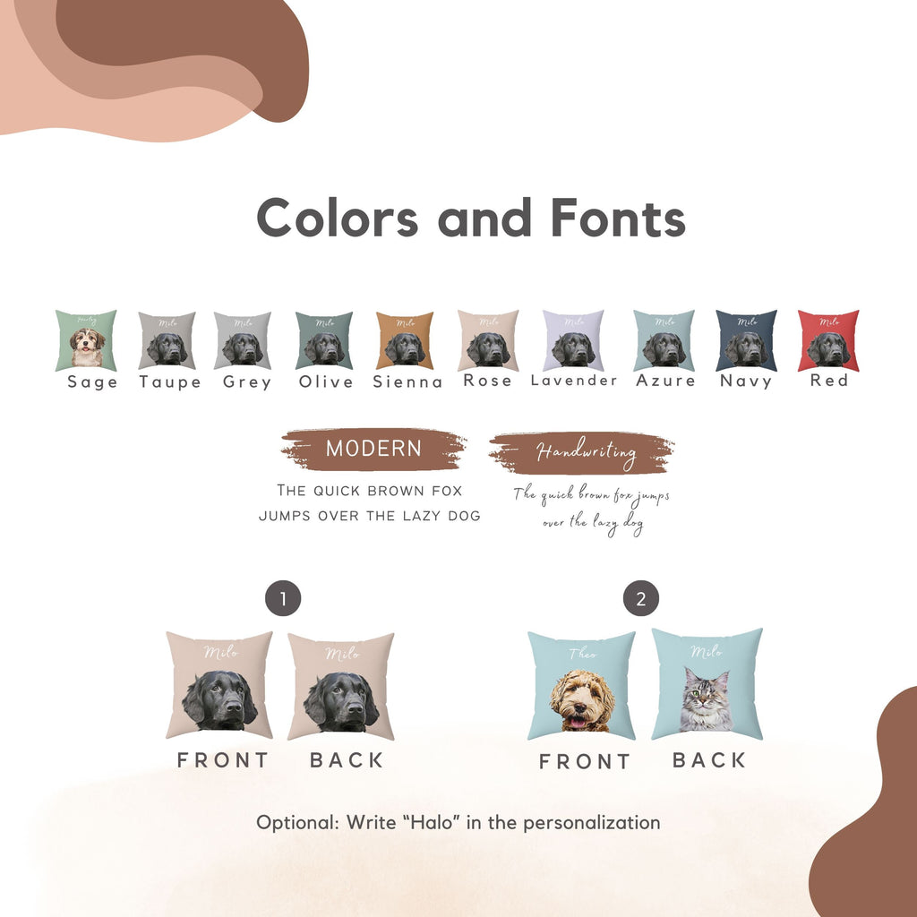 Custom Pet Pillow - Pet Photo + Name