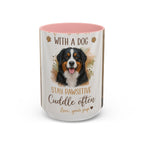 Bernese Mountain Dog Mug - "Stay Pawsitive, Cuddle Often" Accent Coffee Cup