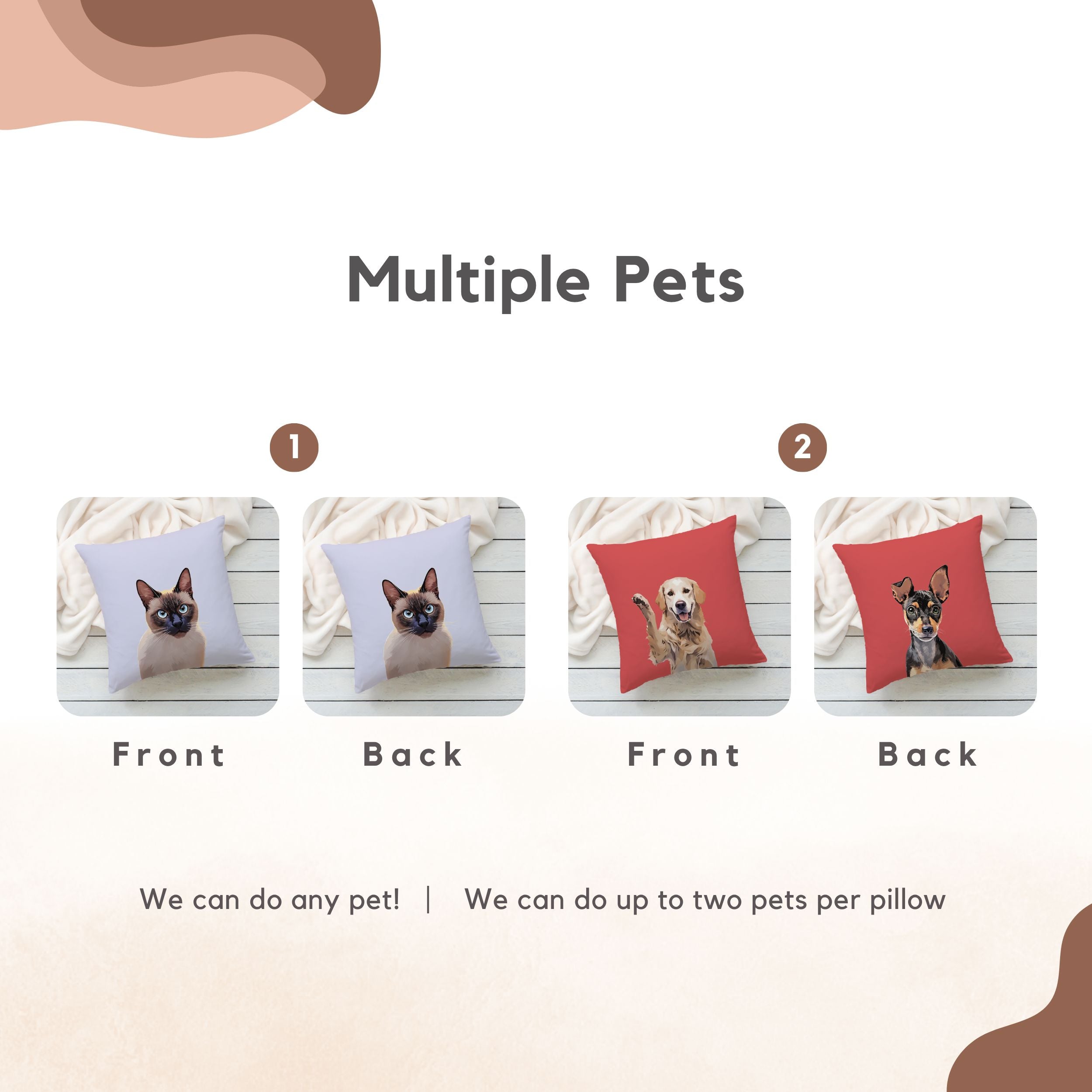 Custom Pet Pillow - Pet Photo + Name