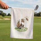 Custom Stripe Pet Golf Towel - Pet Photo + Name