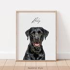 Custom Watercolor Pet Portrait - Pet Photo + Name