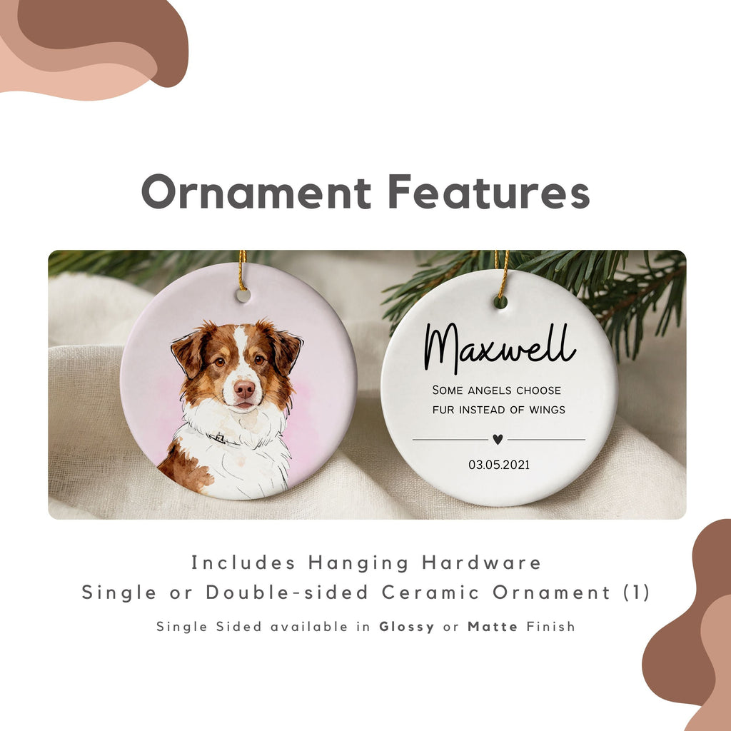 Custom Color Splash Memorial Pet Ornament - Pet Photo + Name
