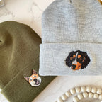 Custom Embroidered Pet Beanie - Pet Photo
