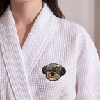 Custom Pet Photo Embroidered Waffle Robe - Pet Photo + Name