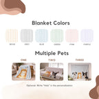 Custom Pet Striped Color Blanket - Pet Photo + Name