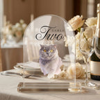 Custom Pet Acrylic Wedding Table Number Sign Using Pet Photo