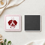 Custom Pet Photo Stripe Porcelain Magnet - Photo + Name