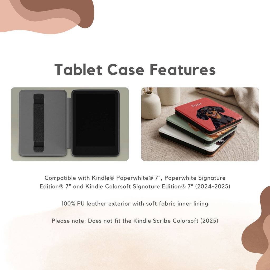 Custom Pet Kindle Case for Colorsoft Paperwhite (7") - Pet Photo + Name