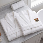 Custom Pet Photo Embroidered Waffle Robe - Pet Photo + Name