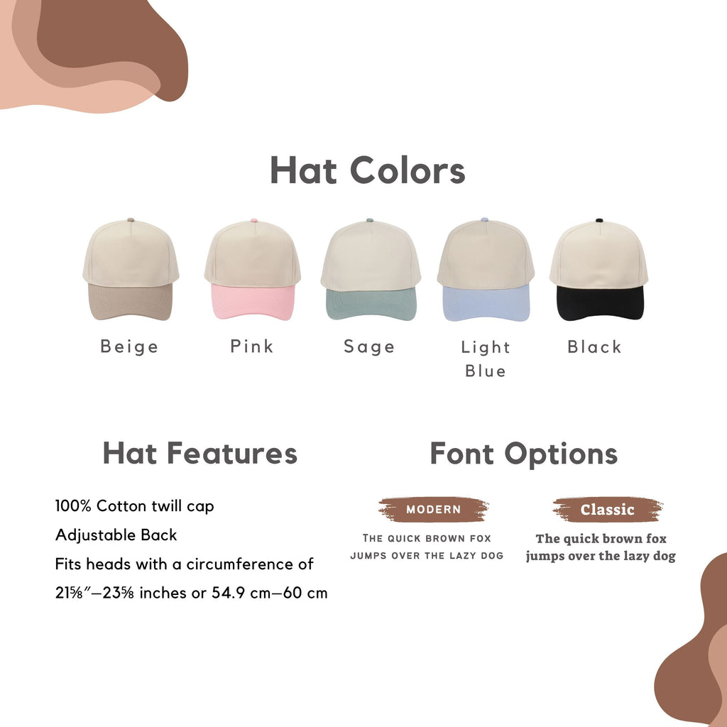 Custom Embroidered Pet Two-Tone 5 Panel Cap Using Pet Photo + Name