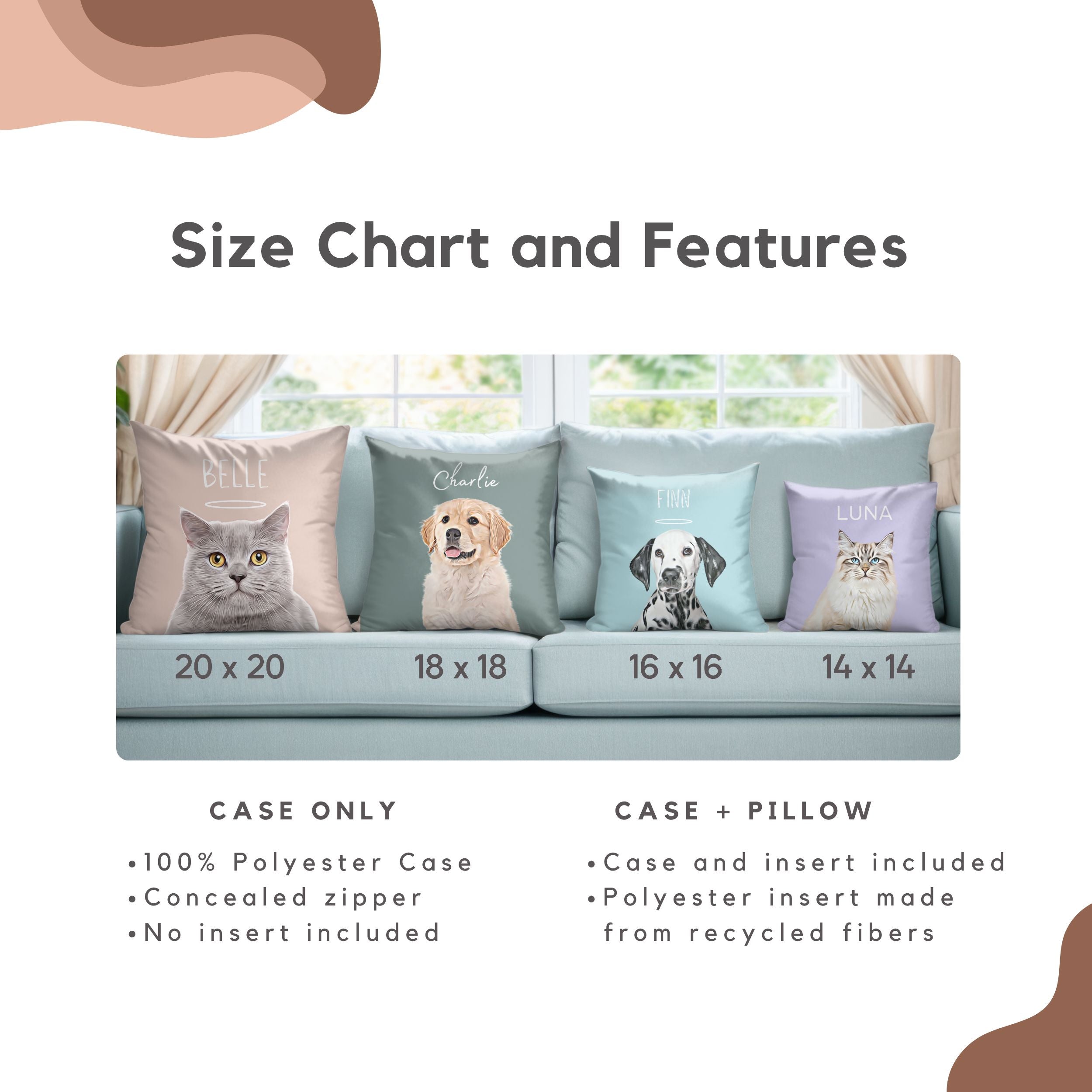 Custom Pet Pillow - Pet Photo + Name