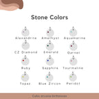 Custom Birthstone Circle Pet Charm Engraved Pendant - Pet Face