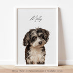 Custom Watercolor Pet Portrait - Pet Photo + Name