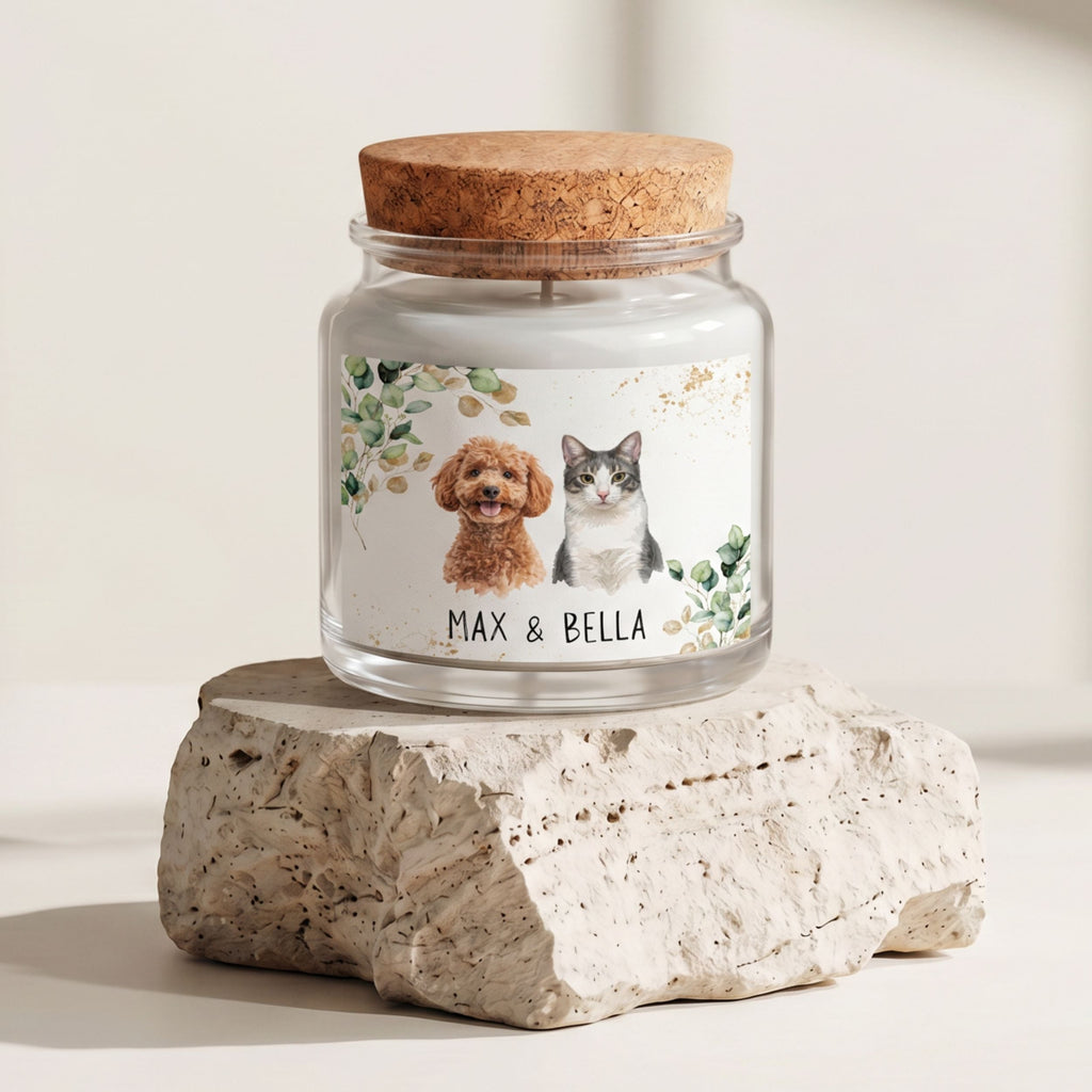 Custom Watercolor Floral Pet Memorial Gift Box with Candle & Blanket