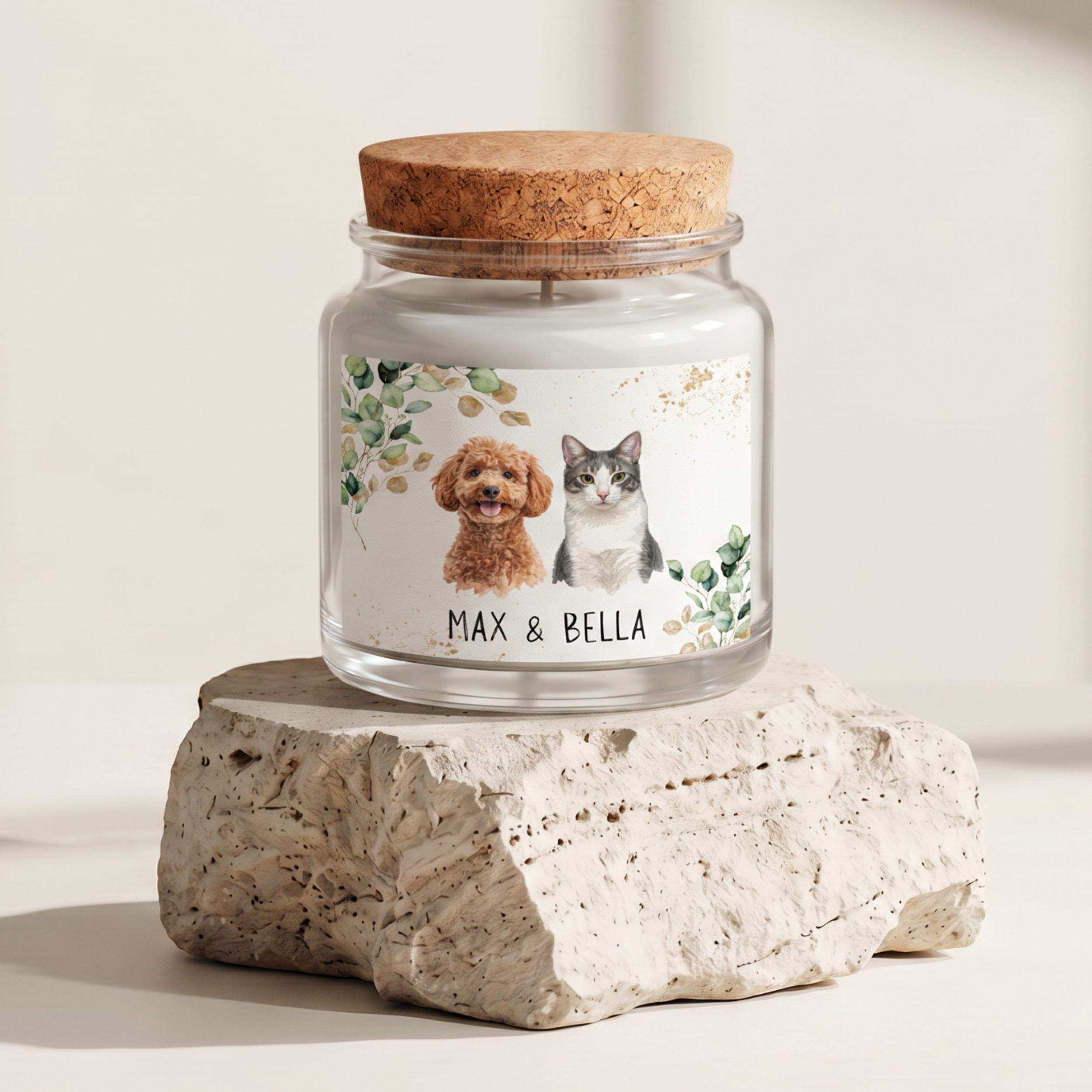 Custom Watercolor Floral Pet Memorial Gift Box with Candle & Blanket