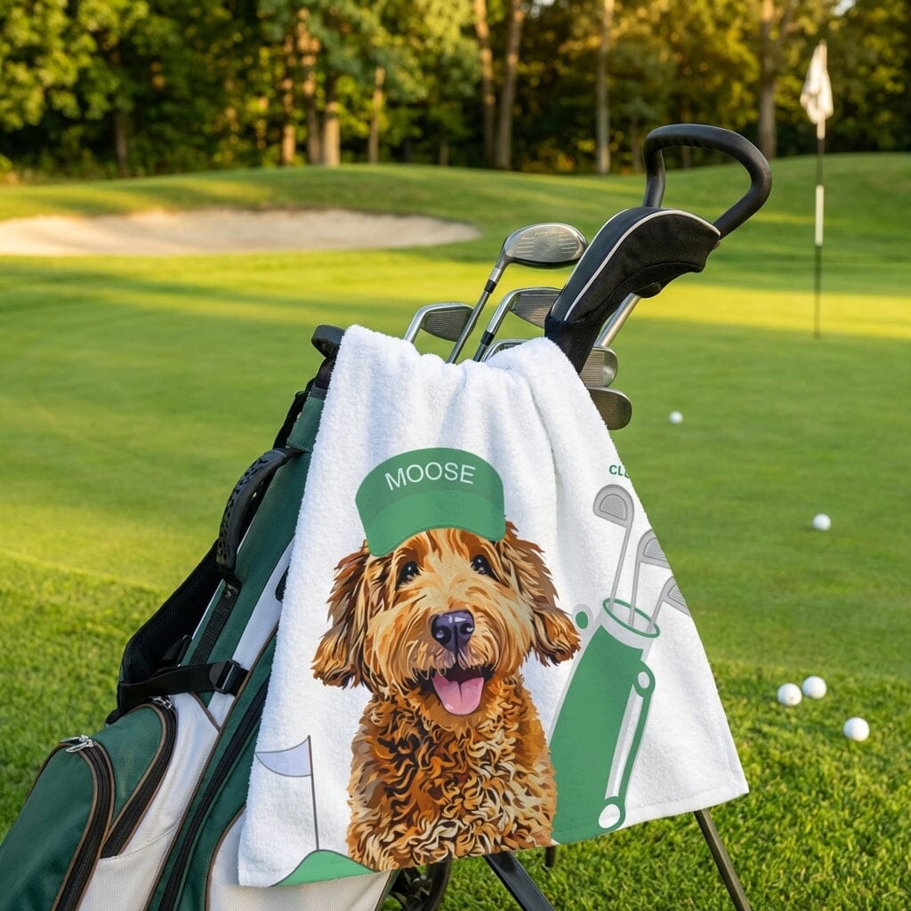 Custom Pet Golf Towel - Pet Photo + Name