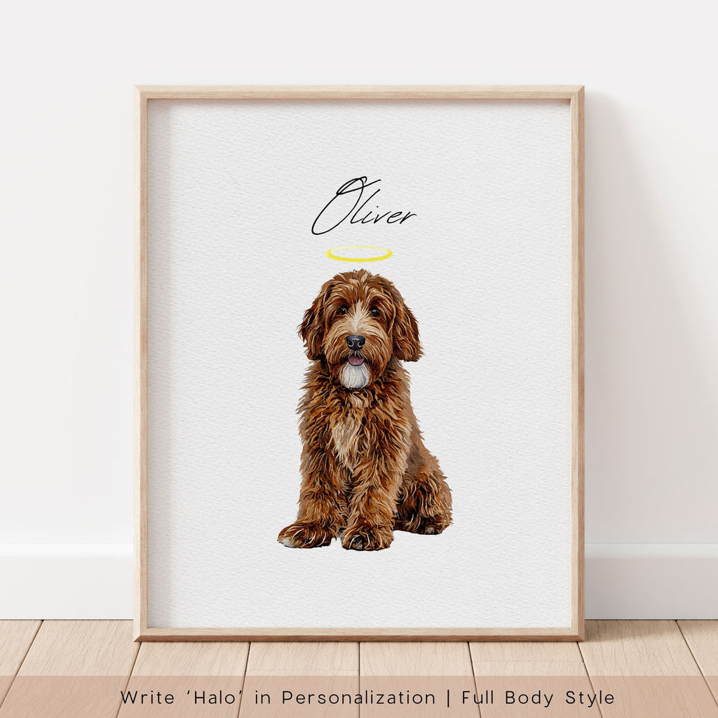 Custom Watercolor Pet Portrait - Pet Photo + Name