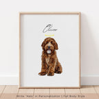 Custom Watercolor Pet Portrait - Pet Photo + Name