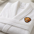 Custom Pet Photo Embroidered Waffle Robe - Pet Photo + Name