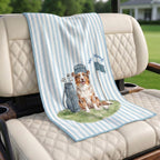 Custom Stripe Pet Golf Towel - Pet Photo + Name