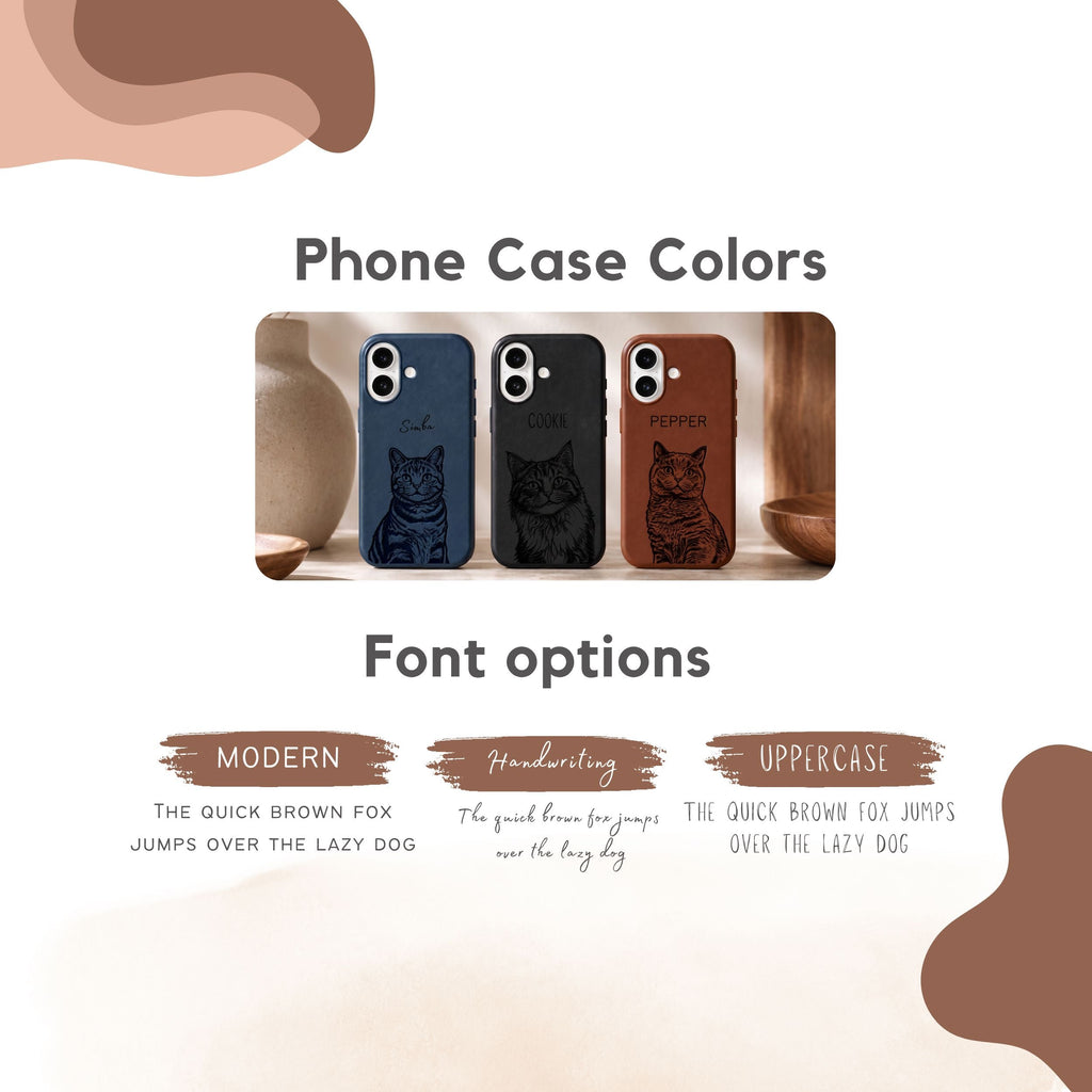 Custom Pet Photo Engraved Phone Case  - Pet Photo + Name