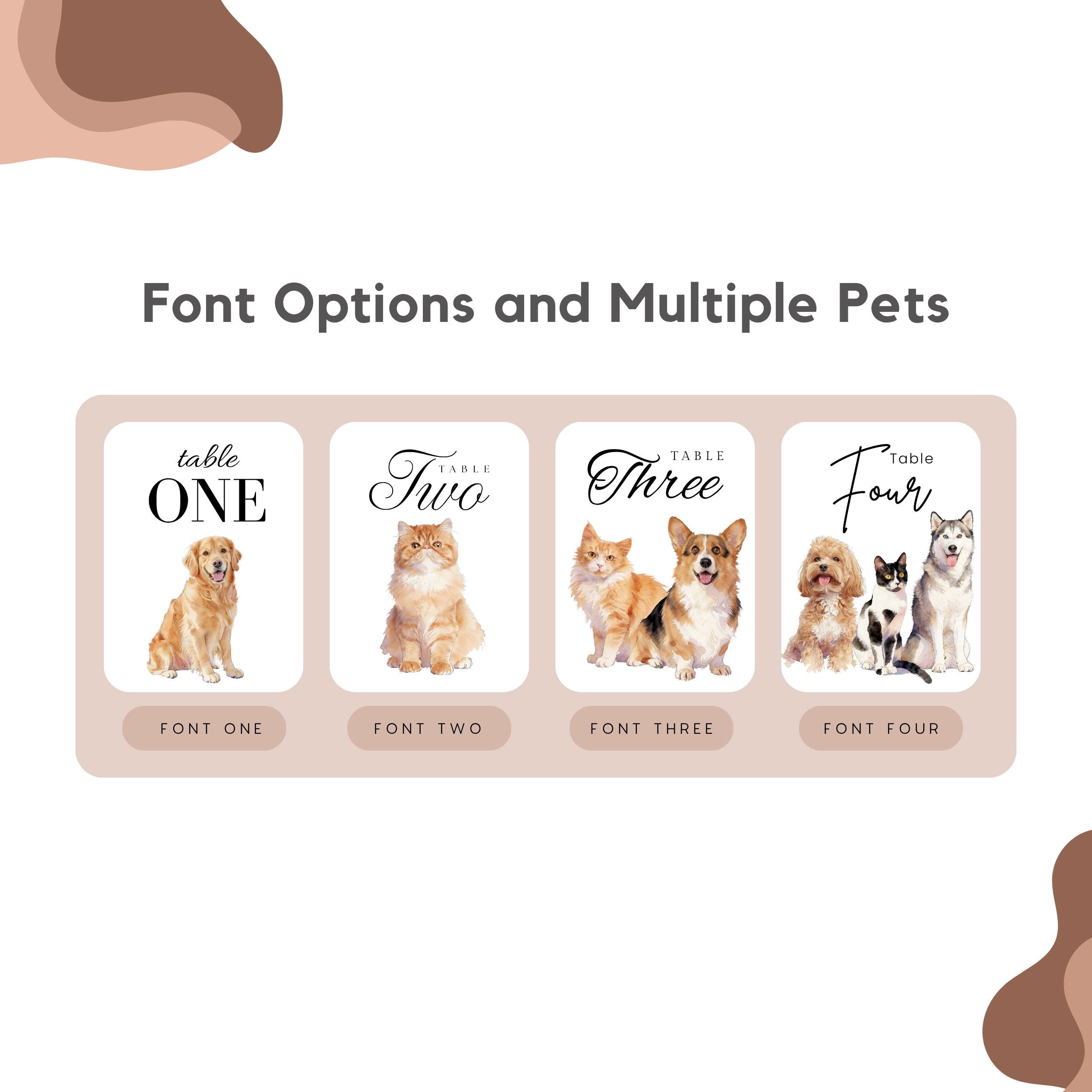 Custom Pet Acrylic Wedding Table Number Sign Using Pet Photo