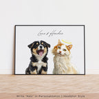 Custom Watercolor Pet Portrait - Pet Photo + Name