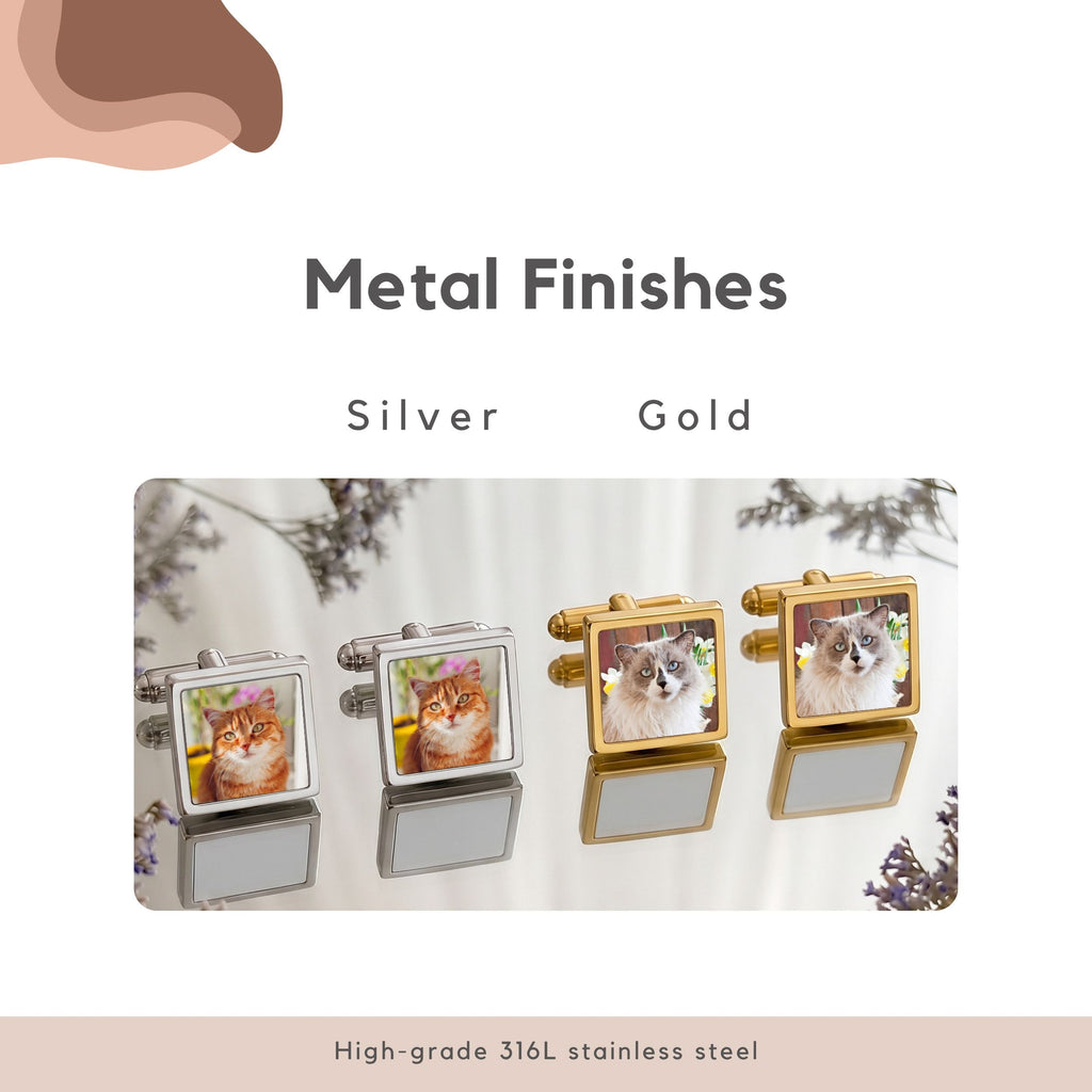 Custom Pet Photo Cufflinks Using Photo - Pet Face