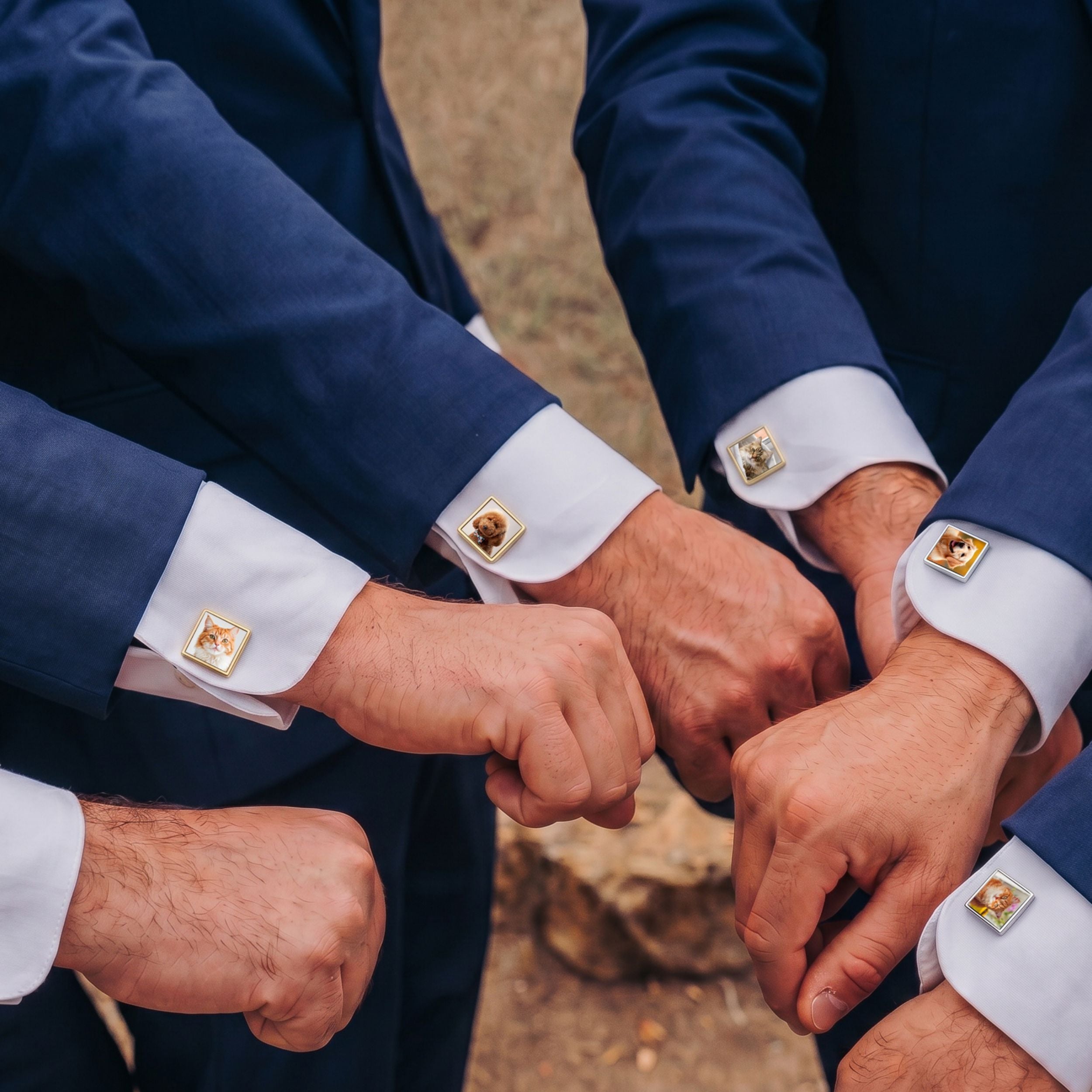 Custom Pet Photo Cufflinks Using Photo - Pet Face