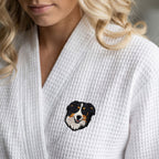 Custom Pet Photo Embroidered Waffle Robe - Pet Photo + Name