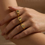 Custom Pet Heart Signet Engraved Ring - Pet Face