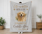 Sherpa Blanket — "Life Is Better With A Dog" Pawsvitive Cuddle Throw (Dog Lover Gift)