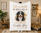 Sherpa Blanket — "Life Is Better With A Dog" Pawsvitive Cuddle Throw (Dog Lover Gift)