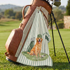Custom Stripe Pet Golf Towel - Pet Photo + Name